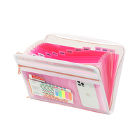 Organisateur de documents en PVC et PP personnalisé avec pochette transparente sur le devant, dossiers pour reçus et documents, logo personnalisé