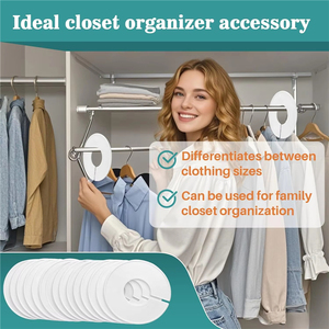 Organizador de armario para habitación de bebé, divisores redondos de tallas de ropa, discos de plástico impresos de doble cara para clasificar la ropa de bebés e infantes - Product Image 5