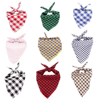 Bavoirs de luxe d'été en gaze quadrillée multicolore pour animaux de compagnie, accessoires triangulaires pour chiens 46x46cm, toutes les occasions