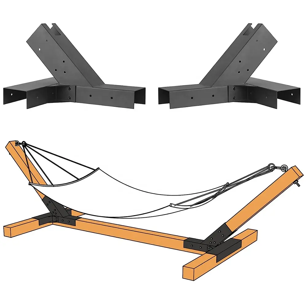 Support de hamac robuste support métal acier poteaux en bois Kit de support de hamac pivotant durable