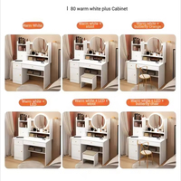 Table de toilette de maquillage moderne blanche de 2 à 4 tiroirs avec miroir et chaise pour filles best-seller pour salon ou appartement