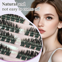 180 PCS Extensions de cils en bouquets style éventail, PBT 3D superposées, volume Baby Curl, Kit de faux cils