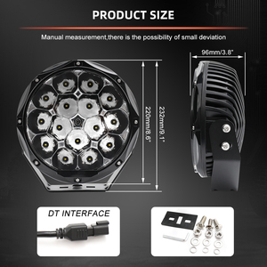 Lampe de travail ronde Led 1400M Spot rond pour camion tout-terrain 8.5 pouces Led Driving Lights - Product Image 6