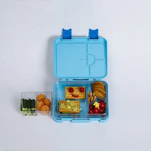 Khí Trẻ Em Đầy Màu Sắc Thực Phẩm Container Bento Box Ăn Trưa Với Kết Hợp Khóa