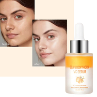 Sérum Huile Visage Végétal Bio Personnalisé au Logo, à l'Argousier, Vitamine C et Acide Hyaluronique, Anti-Âge, Éclaircissant et Hydratant