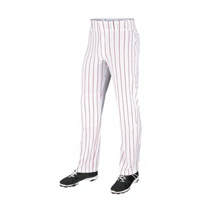 Pantalon de baseball unisexe à rayures fines, personnalisé pour l'entraînement au frappeur, uniforme d'équipe de baseball et softball, respirant et à séchage rapide, 100% coton - Product Image 1