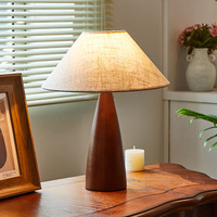 Lampe de table LED rechargeable sans fil en bois de designer avec base en tissu, lumière tactile, décoration d'intérieur de luxe pour restaurant, hôtel, salon