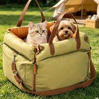 Coussin de voiture imperméable en cuir pour chien et chat, amovible, lavable, utilisable toutes saisons, pour sièges avant/arrière, siège de sécurité
