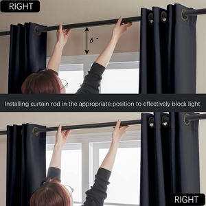 Fenêtres à isolation thermique noire rideaux acoustiques œillets haut 100% panneaux de rideaux occultants pour la maison chambre salon hôtel - Product Image 6