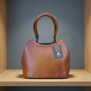 New Fashionable Brown Color Full Grain Leather Women's <b>Quilted</b> Design Tote <b>Handbag</b> Classic Style Water Resistant Zipper Closure - Product Image 1