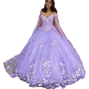 <span class=keywords><strong>Robe</strong></span> de Quinceañera pour <span class=keywords><strong>adulte</strong></span> NDB10059, <span class=keywords><strong>robe</strong></span> de soirée à col en V, épaules dénudées, dentelle tridimensionnelle, jupe large, <span class=keywords><strong>robe</strong></span> de mariée <span class=keywords><strong>princesse</strong></span> douce - Product Image 5