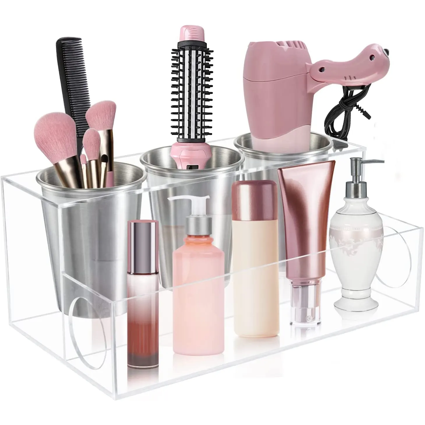 Custom Haar Tool Organizer Stand Acryl Föhn Houder, Clear Styling Tools Accessoires Organizer Voor Badkamer