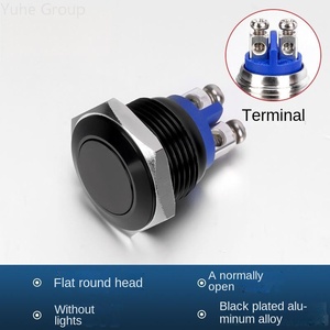 สวิตช์ปุ่มกดแบบกันน้ำโลหะหัวสูง 16 มม. IP65 ชุบนิกเกิล ขั้วต่อแบบสกรูทองเหลือง - Product Image 3