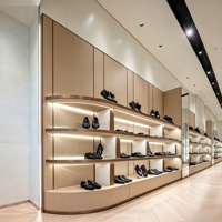 Présentoir de Luxe en Acier Inoxydable Doré à Quatre Niveaux pour Chaussures à Talons Hauts – Idéal pour la Rénovation de Vitrines de Magasins de Vêtements