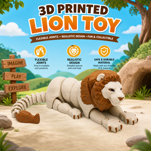 Vashine Set di Leone e Leonessa Stampati in 3D, Figura Articolata di Animale, Ornamento da Scrivania Il Re Leone, Regalo Creativo Antistress per Appassionati della Fauna Selvatica - Product Image 1