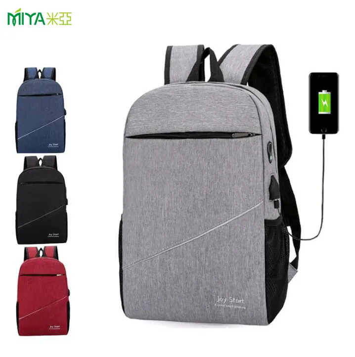 2020 Hot sale polyester backpack fashion USB charging computer laptop bag back pack for hiking