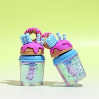 Gloss à lèvres Rimocoo Ice Cream, forme dessert kawaii, 6 couleurs, translucide, brillant, style bonbon, cadeau mignon pour filles