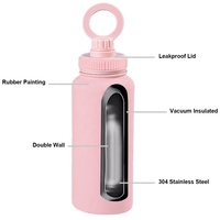 Bouteille d'eau magnétique à couvercle en acier inoxydable 1000ml Bouteille d'eau isolée sous vide à double paroi avec support magnétique pour téléphone