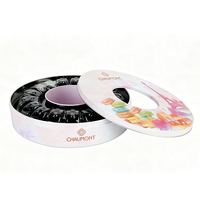 Boîte à bonbons ronde en métal blanc vide avec couvercle, design macaron, décorative, vente en gros, directement de l'usine, approvisionnement en vrac