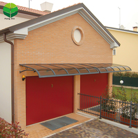 100% couvercle d'auvent de patio en aluminium protégé contre les UV 100% PC voile en polycarbonate abri d'auvent de balcon à commande électrique