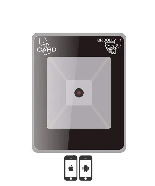 NFC RFID QR  Reader Door Access Control With Filling Light Wiegand 26/34 Optional Dynamic QR Code Card Reader