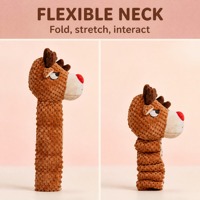 Jouet pour chien en peluche renne de Noël, interactif, couineur, froissé, à tirer, à mâcher, pour le nettoyage des dents des chiots et des petites races