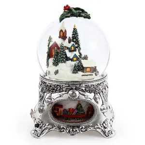 Caixa de música de cristal 150mm, bola de cristal criativa, presente, natal, cenário de neve, porcelana fria, grande, globo de neve com música