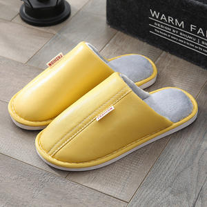 Women's Winter Indoor for Slippers Non-Slip Warm Cotton <b>Flip</b> <b>Flops</b> PU Leather Waterproof Home Shoes for Couples Soft Comfortable - Product Image 6