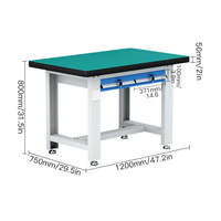 Banc de travail ESD robuste, table de travail antistatique avec 3 tiroirs, prise de courant réservée pour atelier d'usine et laboratoire électronique