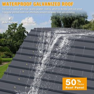 Abri de voiture en métal SOLIGEL 10' x 15' robuste, toit galvanisé, structure en acier thermolaqué, pour voitures, bateaux, SUV, véhicules agricoles - Product Image 5