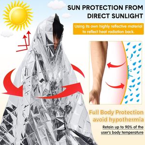 <span class=keywords><strong>Manta</strong></span> de Supervivencia de Emergencia Térmica Isotérmica de Aluminio Reflectante del Calor, Compacta, Plateada - Product Image 2