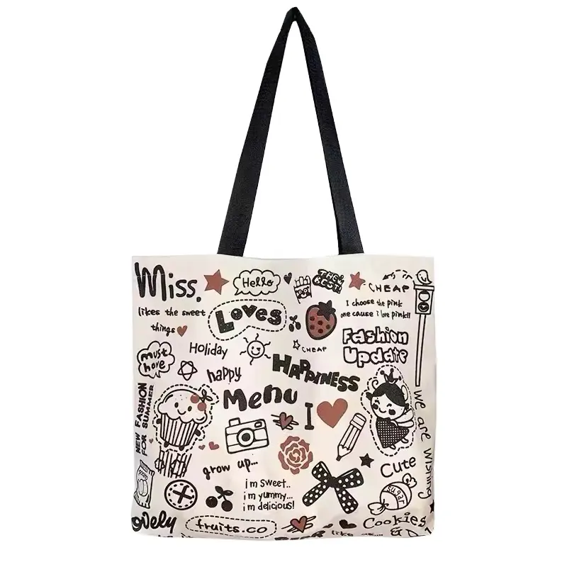 fashion design reusable eco-friendly factory price cotton bags shopping for woman canvas tote bag