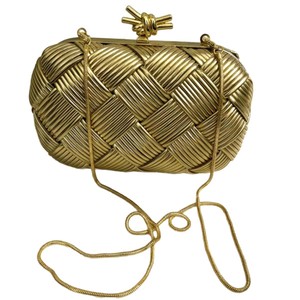 <span class=keywords><strong>Sac</strong></span> à main mini en cuir PU doré tressé pour femme avec chaîne, petit <span class=keywords><strong>sac</strong></span> à bandoulière pour mariage, soirée, pochette de soirée à fermoir rotatif - Product Image 2