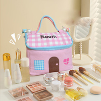 Trousse de Maquillage Portable Imperméable Grande Capacité Thème Dopamine – Organisateur Cosmétique et Trousse de Toilette pour Pochette – Petite Trousse de Maquillage Maison