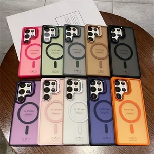 Funda Trasera de Acrílico Mate de Lujo de 2.0 mm para Samsung Galaxy S25 Ultra, Soporte Magnético Fuerte de TPU para Teléfono Móvil, Antigolpes, con Logotipo - Product Image 1
