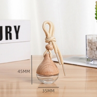 6ml goutte d'eau forme désodorisant décoratif suspendu diffuseur bouteille bouchon en bois vide voiture parfum bouteille en verre