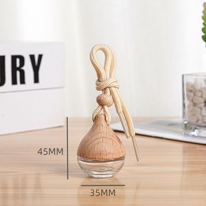 6ml Water Drop Shape <b>Air</b> <b>Freshener</b> Decorative Hanging Diffuser Bottle Wooden Cap Empty Car Perfume Glass Bottle - Product Image 4