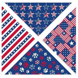 Custom Patriotic American Flag Dog Bandanas, 4Th of July Holiday Festival <b>Accessories</b> for Dogs and Cats - Product Image 3