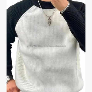 Suéter de Cuello Redondo Personalizable para Hombre, Corte Ajustado, Otoño Invierno, Casual, con Bloques de Color, Tejido, Marca de Moda, Tendencia - Product Image 6