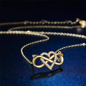 Collana con Ciondolo a Spirale Infinita, Raffinata Collana in Rame con Zirconi, Collana Personalizzata per Coppie - Product Image 5