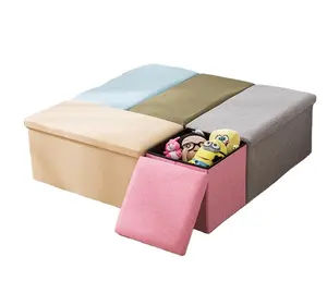 Multifunctional Foldable Customizable Footrest Storage Stool Footstool Bench for Living Room Clothing