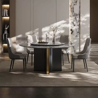 2026 Neues Modell Marmor Runder Esstisch Set Modern Luxuriös für Zuhause Hotel Gewerbliche Nutzung Hochwertiger Ultra-Granit