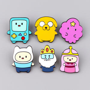 Bros Pin Aksesoris Pakaian Ransel Berbahan Paduan Elektroplating dengan Cetakan Grafir Kartun Badut Adventure Time - Product Image 1