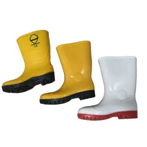 优质橡胶PVC雨靴工业农业花园防水黄色安全雨靴