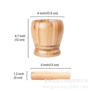 Bamboo Mortar And Pestle Manual <b>Herb</b> Spice <b>Grinder</b> For Home Use Durable Wooden Grinding Tool - Product Image 3