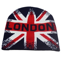 Bonnet en tricot jacquard chaud d'hiver Union Jack London pour hommes et femmes, vente en gros
