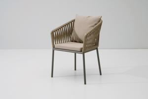 Juego de Muebles de Jardín con Mesa Extensible de Vidrio y Sillas de Cuerda Texturizada para 8 Personas - Product Image 5