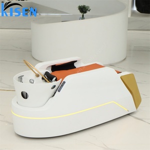 เตียงสระผมพร้อมหุ่นยนต์นวดอัตโนมัติสำหรับสปาผมยี่ห้อ Kisen Salon  เก้าอี้สระผมนวดไทย เฟอร์นิเจอร์ร้านเสริมสวยสุดหรู - Product Image 5