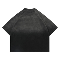 T-shirt vintage ample imprimé, motif old school, en coton doux délavé, coupe décontractée, style streetwear pour hommes