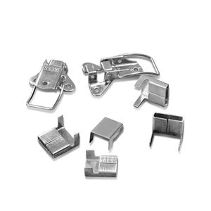 Clips de cerclage fendus en acier inoxydable 316L de qualité industrielle, largeur 19/25/40 mm, poli, résistant aux températures extrêmes - Product Image 5